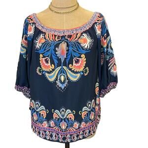 JEALOUS TOMATO Printed Off the Shoulder Top S NWT